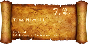 Tusa Mirtill névjegykártya